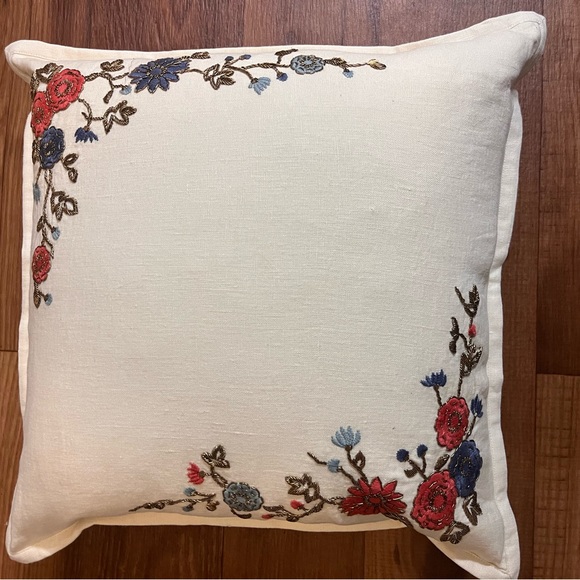 Ralph Lauren Macall Remy Embroidery metal Bullion Deco Pillow - Picture 5 of 5